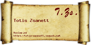 Totis Zsanett névjegykártya